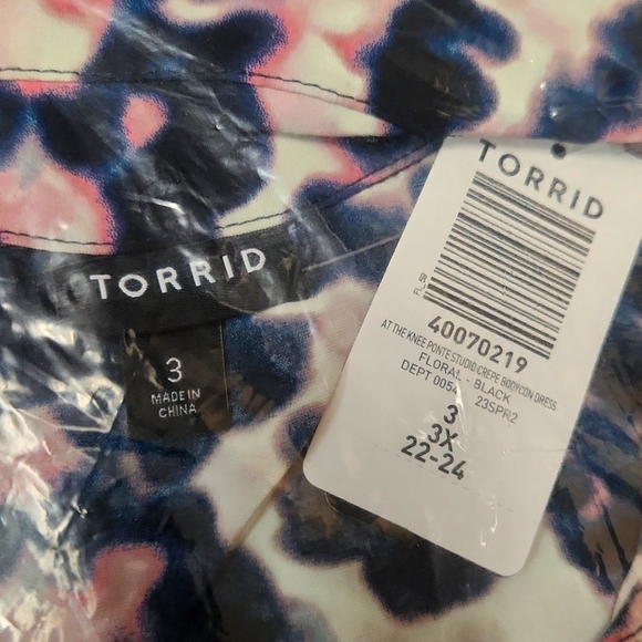 ❤️NWT VINTAGE TORRID DRESS - MIDI FLORAL - SIDE SLIT - STUDIO CREPE - PLUS SIZE - Picture 4 of 10